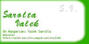 sarolta valek business card